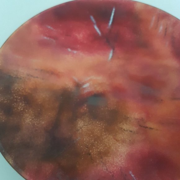 Vintage Designed Enamel on Copper Art Design Dish Plate Trinket Not Marked - Picture 9 of 11